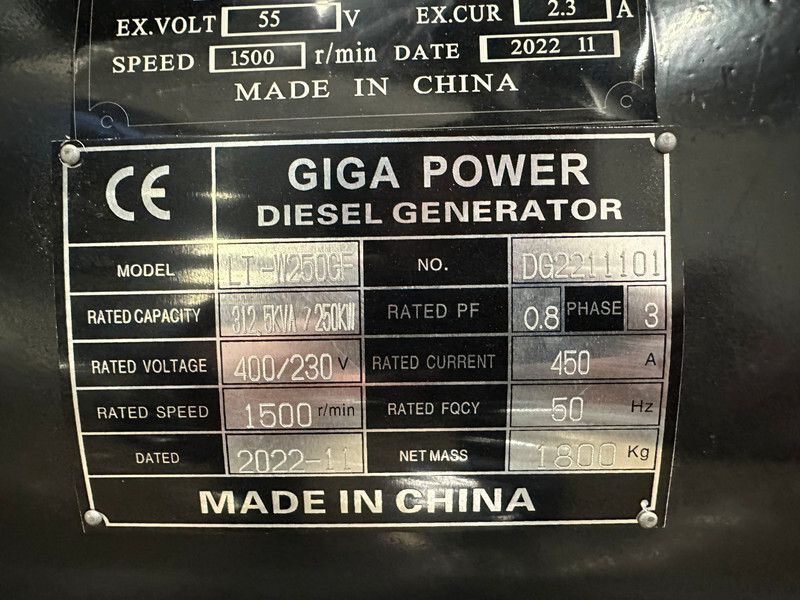 Електричний генератор Giga power LT-W250GF 312.5kva: фото 11