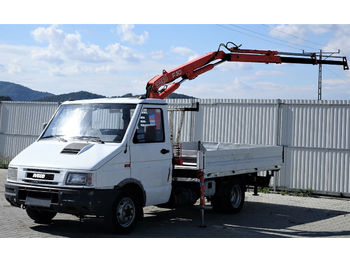 Легка бортова вантажівка Iveco  Daily 35-8 Platform 3,25m + KRAN !: фото 1