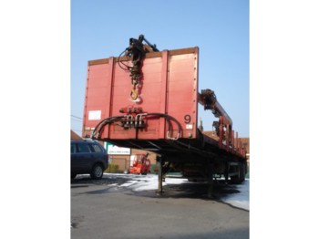 AUGUST SCHMIDT flat bed crane trailer - Бортовий напівпричіп/ Платформа