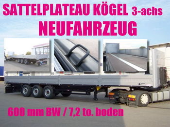 Kögel SN 24 / PLATEAU / plattform / baustoffe / STAHL - Бортовий напівпричіп/ Платформа