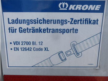 Тентований напівпричіп Krone SDP 27 eLB4-CS   Getänke Zert VDI 2700 Bl. 12: фото 1