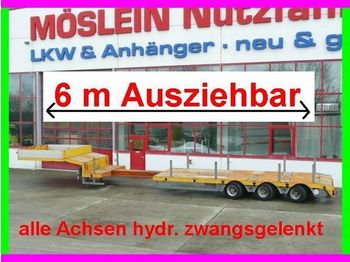 Möslein 3 Achs Tieflader, ausziehbar 6 m, alle achsen hydr. gelenkt - Низькорамна платформа напівпричіп