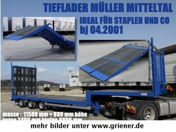 Müller-Mitteltal TS 3 / TIEFLADER HYDRAULISCHE RAMPE STAPLER / !!  - Низькорамна платформа напівпричіп