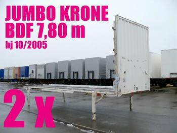 Krone WECHSELBRÜCKE PLATEAU JUMBO 7,80 2 x - Бортовий причіп/ Платформа