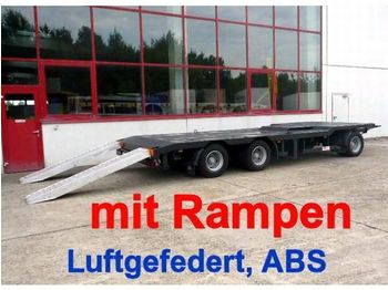 Meusburger 3 Achs Abstetzmuldenanhänger mit Rampen - Низькорамна платформа причіп