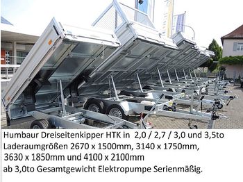 Самоскид причіп Humbaur - HTK3000.31 Dreiseitenkipper 3,0to Alubordwände