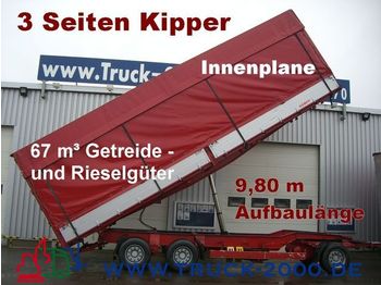 KEMPF 3-Seiten Getreidekipper 67m³   9.80m Aufbaulänge - Тентований причіп