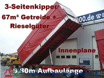 KEMPF 3-Seiten Getreidekipper 67m³   9.80m Aufbaulänge - Тентований причіп