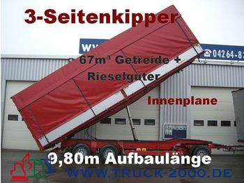 KEMPF 3-Seiten Getreidekipper 67m³   9.80m Aufbaulänge - Закритий кузов причіп