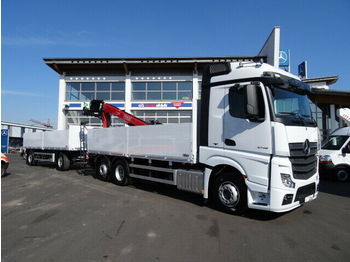 Бортова вантажівка Mercedes-Benz Actros 2745 L Baustoff + Kran