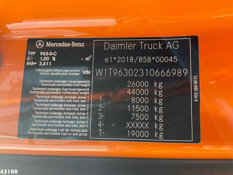 Гаковий мультиліфт вантажівка Mercedes-Benz Actros 2643 VDL 21 Ton haakarmsysteem: фото 20