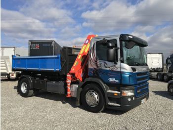 Самоскид вантажівка SCANIA P94 R230 3-stronny kiper + dzwig HMF