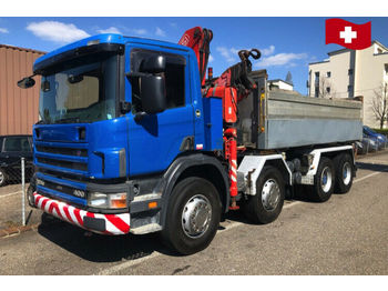 Самоскид вантажівка Scania P124 8x4 Kran FASSI 190