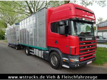Для перевезення худоби вантажівка Scania 164/580  Topline 2 Stock    V8: фото 1