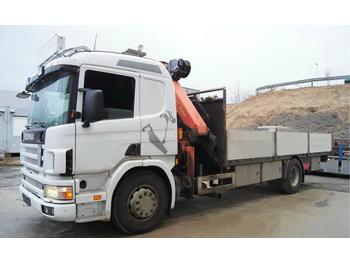 Бортова вантажівка/ Платформа Scania 94 D crane truck Palfinger PK21000 hiab fassi: фото 1