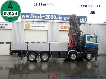 Бортова вантажівка/ Платформа Scania R 420 Fassi 600  60T/M Jib Seilwind FB Euro 4: фото 1
