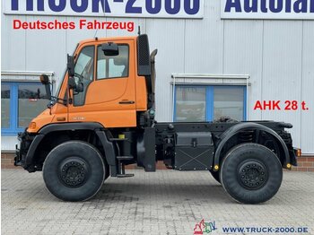 Unimog U400 4x4 Zapfwelle Hydraulik V. + H. AHK 28 t. - Вантажівка