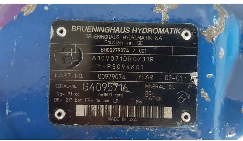 Гідравліка Brueninghaus Hydromatik A10VO71DRG/31R - Load sensing pump: фото 5