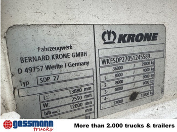 Бортовий напівпричіп/ Платформа Krone SDP 27 , Edscha-Verdeck, Ex-Fahrschule: фото 5 Бортовий напівпричіп/ Платформа Krone SDP 27 , Edscha-Verdeck, Ex-Fahrschule: фото 5