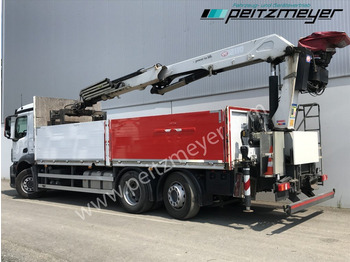 Бортова вантажівка/ Платформа, Вантажівка з маніпулятором MERCEDES-BENZ Antos 2536 LL Pritsche HMF 2110-L5 5 fach Ausschub mit Steinzange: фото 4