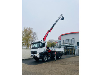 Самоскид вантажівка, Вантажівка з маніпулятором Mercedes-Benz Arocs 1835  4x4 Meiller Fassi F135 Kran Kipper: фото 4