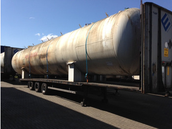 Бортовий напівпричіп/ Платформа Open flatbed trailer Van Hool 3B2011 Used tank 70m3 aboveground - Gas, Gaz, LPG, GPL, Propane, Butane tank ID 1.130: фото 2