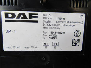 Електрична система в категорії Вантажівки DAF XF 105 CLOCK CLUSTER P/NO 1743496: фото 2