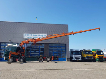 Бортова вантажівка/ Платформа, Вантажівка з маніпулятором Scania R420 8x2 HIAB 800E-7 Hipro 80 ton/meter Winch Retarder: фото 3