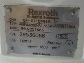 Новий Гідравліка Rexroth AA6VM200HA1/63W-R902251685-Drive motor/Fahrmotor: фото 5