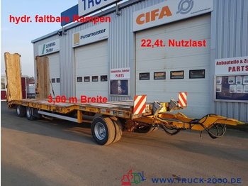 Низькорамна платформа причіп Для транспортування важкої техніки Goldhofer TU 3-24/80 3 Achser hydr. Rampen 22.4t. Nutzlast: фото 1