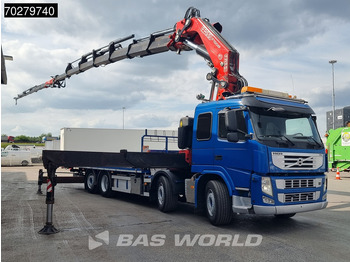 Бортова вантажівка/ Платформа, Вантажівка з маніпулятором Volvo FM 450 8X2 FASSI 100 Ton/Meter Crane Kran 7 + 6 Jib Lift+steering Axle Euro 5: фото 3