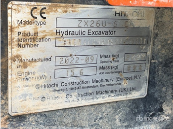 Міні-екскаватор HITACHI ZX26U-6