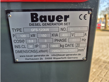 Новий Електричний генератор BAUER GFS-120 kW diesel generator: фото 4