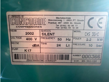 Повітряний компресор Airmec Concorde CXS 30 Elektrische Zuigercompressor 3 PK 400 L / min 10 Bar Silent As New !: фото 3 Повітряний компресор Airmec Concorde CXS 30 Elektrische Zuigercompressor 3 PK 400 L / min 10 Bar Silent As New !: фото 3