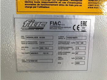 Новий Повітряний компресор Fiac New Silver 10 / 300 Silent 7.5 kW 860 L / min 10 bar Elektrische Schroefcompressor met ketel: фото 5