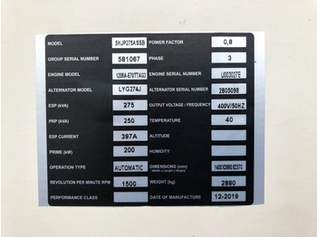Новий Електричний генератор Perkins 275 kVA Supersilent generatorset: фото 5