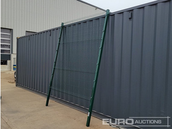 Будівельне обладнання Unused Galvanised & Powder Coated Heavy Duty (5mm) Wire Mesh Fencing, 25 x H2.4m x W2.2m Panels, 26 x 60mm x 60mm x3m Posts, with Fittings (Green): фото 5