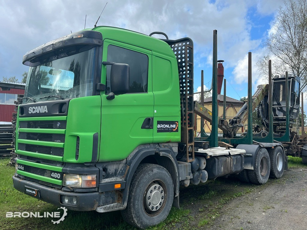 2001 Scania R144 6x4 Loglift + 1997 Närko TP3-RT-280 - Лісовоз, Вантажівка з маніпулятором: фото 1 2001 Scania R144 6x4 Loglift + 1997 Närko TP3-RT-280 - Лісовоз, Вантажівка з маніпулятором: фото 1