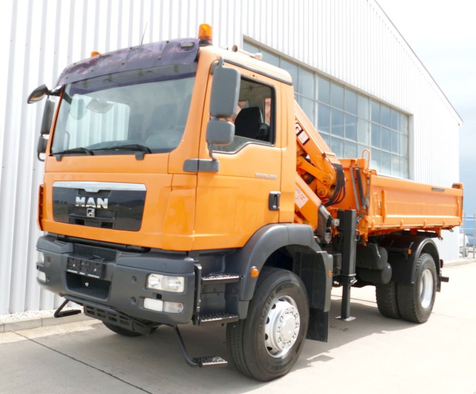 Самоскид вантажівка, Вантажівка з маніпулятором MAN TGM 18.290  Meiller 3-S.-Kipper + 4x4 + KRAN: фото 1