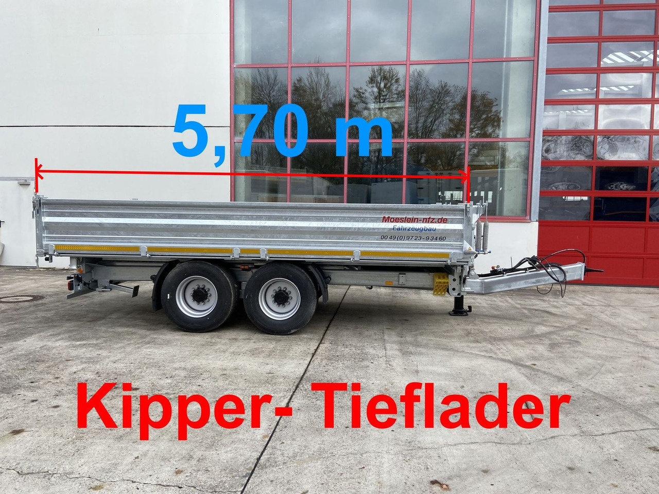 Möslein 14 t Tandem- Kipper Tieflader 5,70 m lang, Brei - Самоскид причіп: фото 1 Möslein 14 t Tandem- Kipper Tieflader 5,70 m lang, Brei - Самоскид причіп: фото 1