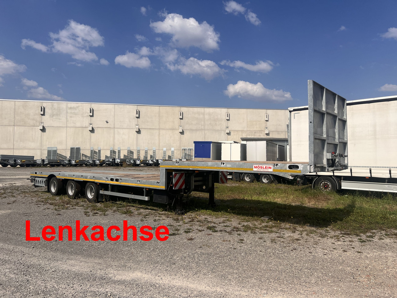 Möslein ST 3 Plato 8,7 3 Achs Satteltieflader Plato 45 t GGfür Fertigteile, Baumaschinen - Низькорамна платформа напівпричіп: фото 1 Möslein ST 3 Plato 8,7 3 Achs Satteltieflader Plato 45 t GGfür Fertigteile, Baumaschinen - Низькорамна платформа напівпричіп: фото 1
