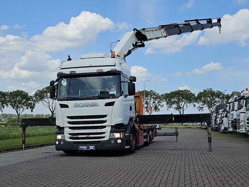 Scania R440 6X2*4 HMF 5020 K5 - Бортова вантажівка/ Платформа, Вантажівка з маніпулятором: фото 1 Scania R440 6X2*4 HMF 5020 K5 - Бортова вантажівка/ Платформа, Вантажівка з маніпулятором: фото 1