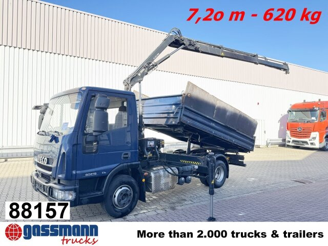 Iveco EuroCargo ML80E19 4x2 mit Kran Hiab XS055B-2 - Самоскид вантажівка, Вантажівка з маніпулятором: фото 1 Iveco EuroCargo ML80E19 4x2 mit Kran Hiab XS055B-2 - Самоскид вантажівка, Вантажівка з маніпулятором: фото 1