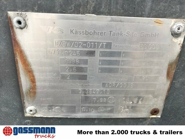 Kässbohrer Kässbohrer SSK 60/10-24 ADR, 60 cbm, - Напівпричіп цистерна для сипучих вантажів: фото 5 Kässbohrer Kässbohrer SSK 60/10-24 ADR, 60 cbm, - Напівпричіп цистерна для сипучих вантажів: фото 5