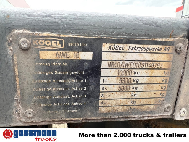 Kögel AWE 18, Ex-Fahrschule - Контейнеровоз/ Змінний кузов причіп: фото 4 Kögel AWE 18, Ex-Fahrschule - Контейнеровоз/ Змінний кузов причіп: фото 4