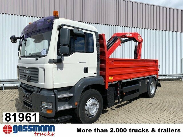 MAN TGA 18.400 4x2 BL Pritsche Heckkran PM17523 - Бортова вантажівка/ Платформа, Вантажівка з маніпулятором: фото 1 MAN TGA 18.400 4x2 BL Pritsche Heckkran PM17523 - Бортова вантажівка/ Платформа, Вантажівка з маніпулятором: фото 1