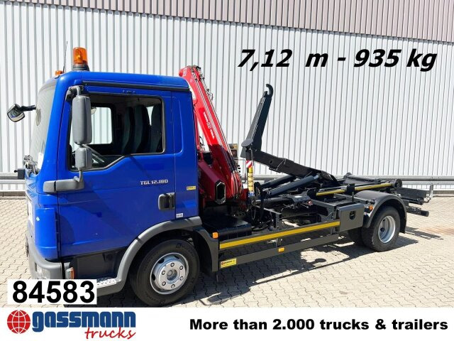 MAN TGL 12.180/210 4x2 BB, City-Abroller, Kran AMCO - Гаковий мультиліфт вантажівка, Вантажівка з маніпулятором: фото 1 MAN TGL 12.180/210 4x2 BB, City-Abroller, Kran AMCO - Гаковий мультиліфт вантажівка, Вантажівка з маніпулятором: фото 1