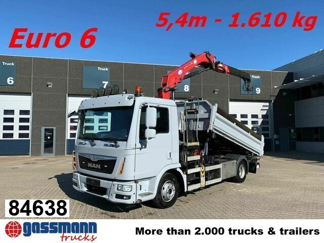 MAN TGL 12.180 4X2 BL mit Kran HMF 900-K1 - Самоскид вантажівка, Вантажівка з маніпулятором: фото 1 MAN TGL 12.180 4X2 BL mit Kran HMF 900-K1 - Самоскид вантажівка, Вантажівка з маніпулятором: фото 1