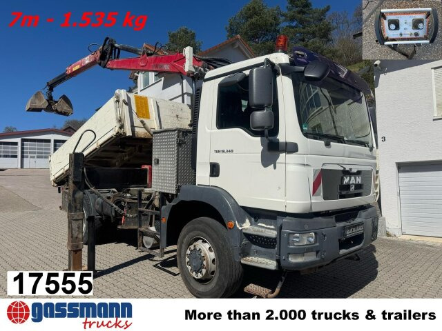 MAN TGM 18.340 4x4 BB mit Penz Kran 11.83 SH, Funk - Самоскид вантажівка, Вантажівка з маніпулятором: фото 1 MAN TGM 18.340 4x4 BB mit Penz Kran 11.83 SH, Funk - Самоскид вантажівка, Вантажівка з маніпулятором: фото 1