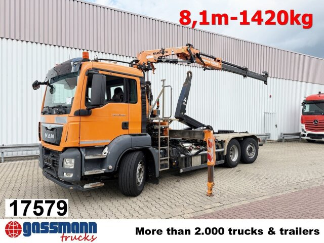 MAN TGS 28.440 6x2-4 BL, Lenk-/Liftachse, Kran Atlas - Гаковий мультиліфт вантажівка, Вантажівка з маніпулятором: фото 1 MAN TGS 28.440 6x2-4 BL, Lenk-/Liftachse, Kran Atlas - Гаковий мультиліфт вантажівка, Вантажівка з маніпулятором: фото 1